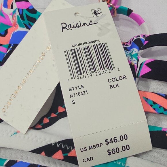 Raisins Juniors' Kaori High-Neck Lattice-Back Bikini Top - Picture 7 of 8